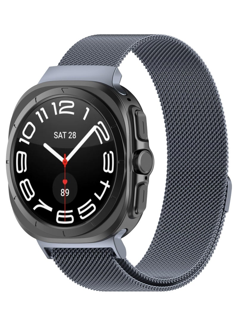 Generic Replacement Band for Samsung Galaxy Watch Ultra 47mm 2024 Band Magnetic Stainless Steel Strap Loop Watch Band Sports Straps (Grey)  - Image 1