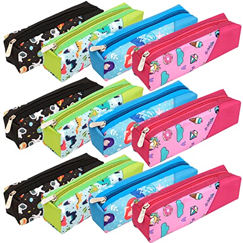TULMAN Polyester Multipurpose Pencil Pouch Kids B'Day Party Return Gifts to Carry Pencil Pens in Stationery Pouch with Zip Lock Accessories for Boys/Girls/Children (12 Pack),Multicolor - Image 1