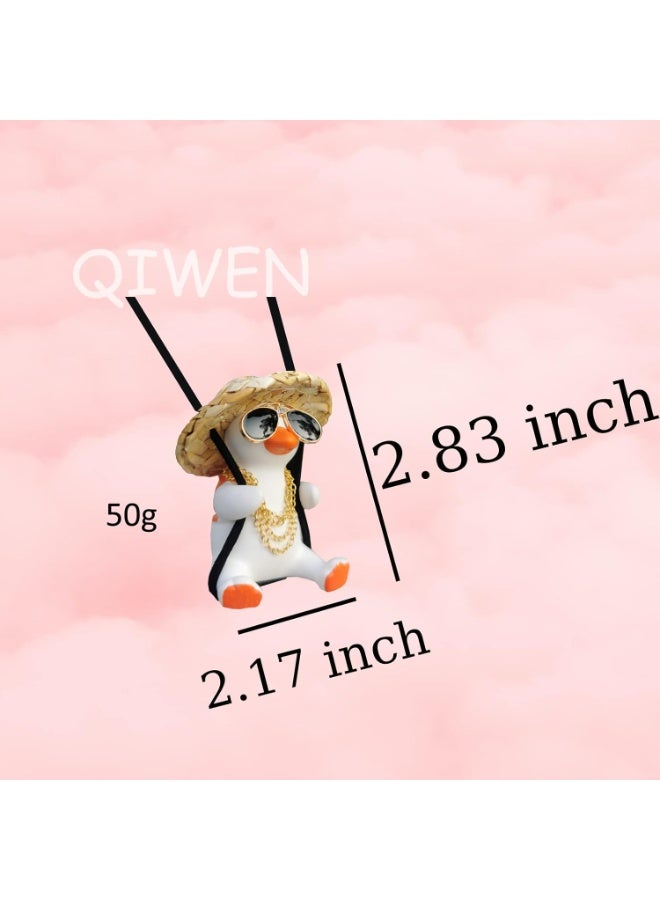 Funny Swinging Duck Car Mirror Hanging Ornament - Cool Automotive Rearview Mirror Accessories for Men Women Teens, Cute Truck Car Gifts Pendant Charm Decor (Cool A) - Image 2