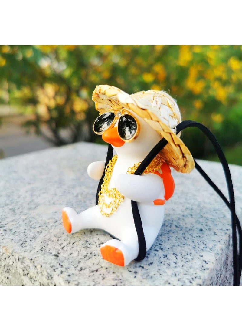 Funny Swinging Duck Car Mirror Hanging Ornament - Cool Automotive Rearview Mirror Accessories for Men Women Teens, Cute Truck Car Gifts Pendant Charm Decor (Cool A) - Image 3