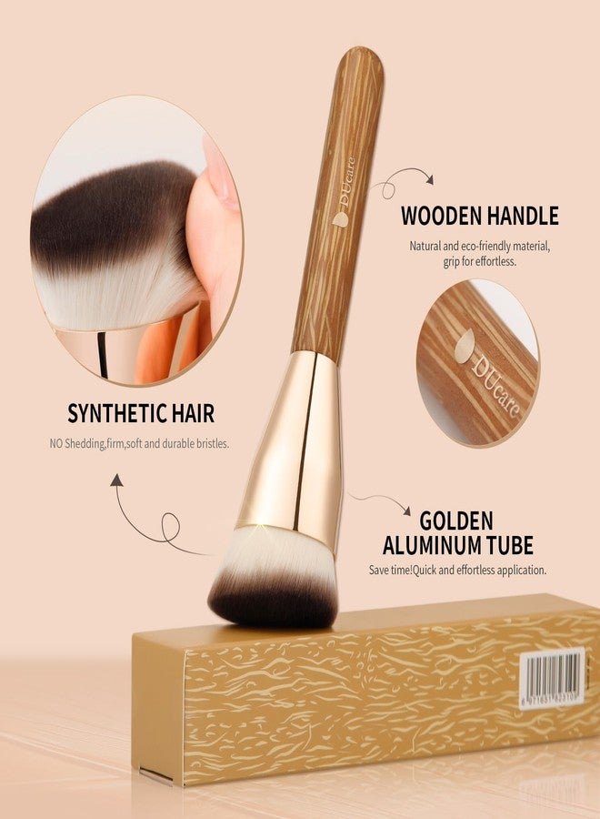 DUcare Angled Foundation Brush for Flawless Makeup Application Professional Liquid, Cream Powder Foundation Brush with Dense Bristles - Contoured for Precise Blending and Buffing - Image 4