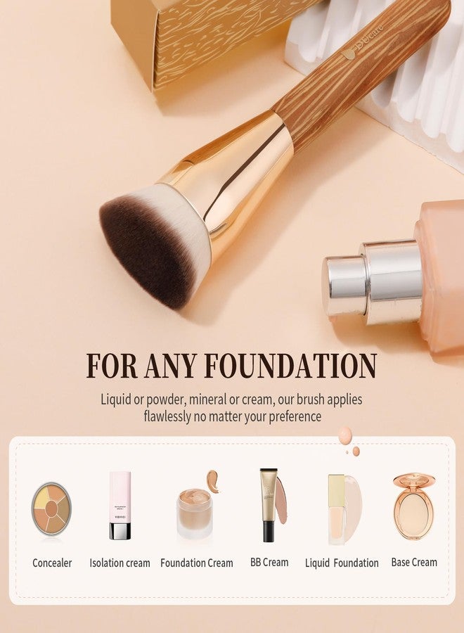 DUcare Angled Foundation Brush for Flawless Makeup Application Professional Liquid, Cream Powder Foundation Brush with Dense Bristles - Contoured for Precise Blending and Buffing - Image 5