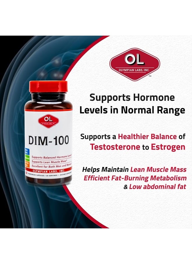 Olympian Labs DIM Supplement 100mg - Capsules - Diindolylmethane for Estrogen Balance, Hormone Menopause Relief, Acne Treatment, PCOS, Bodybuilding, 100 Mg, 60 Count (Pack of 1)  - Image 5