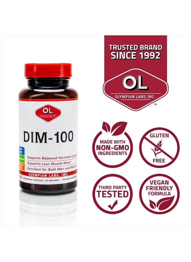 Olympian Labs DIM Supplement 100mg - Capsules - Diindolylmethane for Estrogen Balance, Hormone Menopause Relief, Acne Treatment, PCOS, Bodybuilding, 100 Mg, 60 Count (Pack of 1)  - Image 4