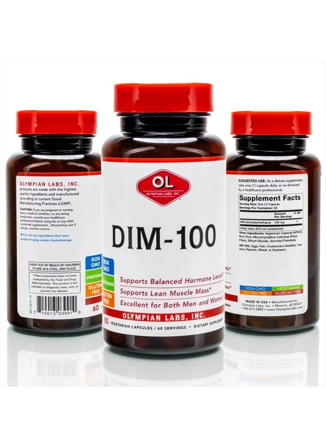 Olympian Labs DIM Supplement 100mg - Capsules - Diindolylmethane for Estrogen Balance, Hormone Menopause Relief, Acne Treatment, PCOS, Bodybuilding, 100 Mg, 60 Count (Pack of 1)  - Image 2