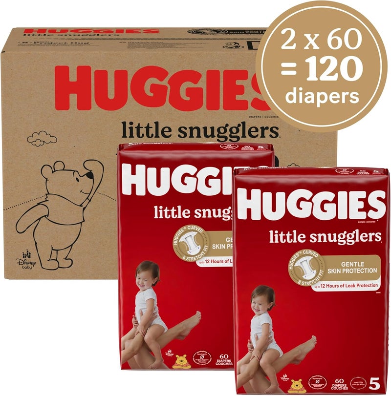 HUGGIES حفاضات هاجيز ليتل سنجلرز مقاس 5 للأطفال - 120 قطعة - Image 2