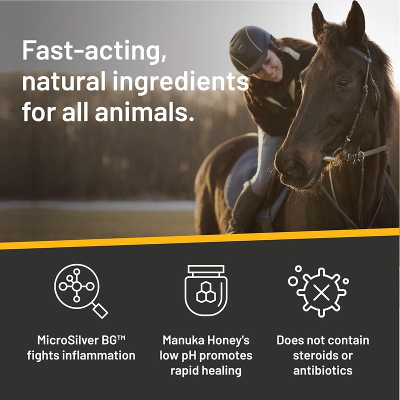 Absorbine Silver Honey Rapid Wound Repair Spray Gel 8oz Bottle, Manuka Honey & MicroSilver BG, Horse & Large Animal Wound Care - Image 4
