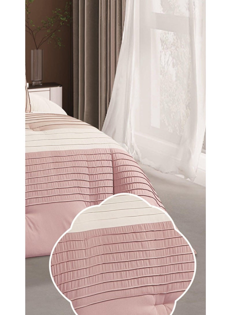 RedRoss *A double bed sheet with a modern striped design and embroidery that adds a touch of elegance, made of microfiber, size 240*260 cm - Image 4