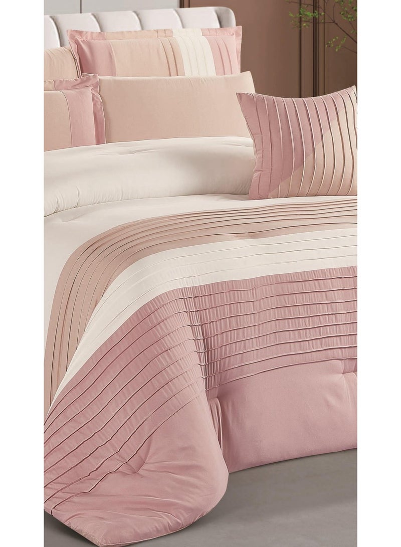 RedRoss *A double bed sheet with a modern striped design and embroidery that adds a touch of elegance, made of microfiber, size 240*260 cm - Image 3