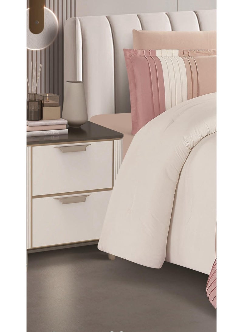 RedRoss *A double bed sheet with a modern striped design and embroidery that adds a touch of elegance, made of microfiber, size 240*260 cm - Image 2