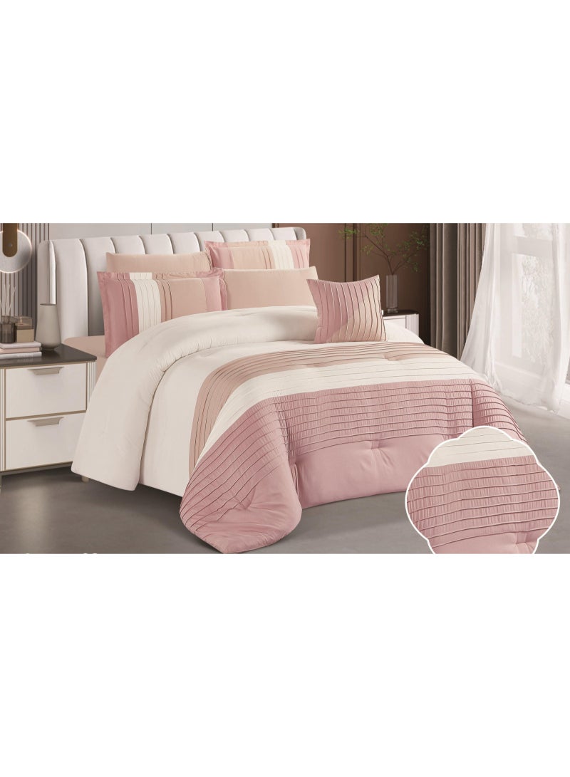 RedRoss *A double bed sheet with a modern striped design and embroidery that adds a touch of elegance, made of microfiber, size 240*260 cm - Image 1