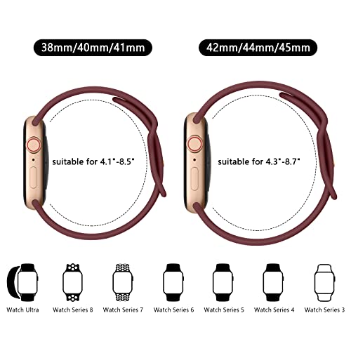 Tobfit Watch Strap Compatible with Apple Watch Series 8 7 6 5 4 3 2 1 SE 38mm 42mm 40mm 44mm(Watch Not Included), Smartwatch band for Men Women, Strap for iWatch 8 7 6 5 4 3 2 1 (42mm, Burgundy Red) - Image 5