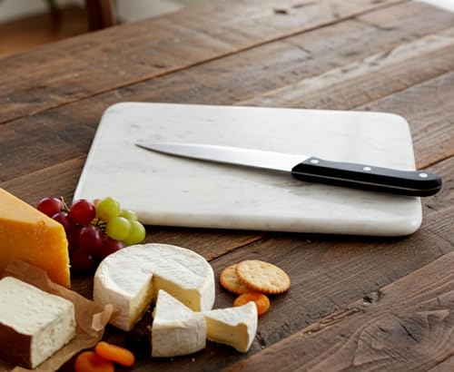 KLEO Marble Cutting Board Cheese Platter Multi-purpose Serving Platter (White) 9"x 12" - Image 2