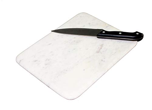 KLEO Marble Cutting Board Cheese Platter Multi-purpose Serving Platter (White) 9"x 12" - Image 4