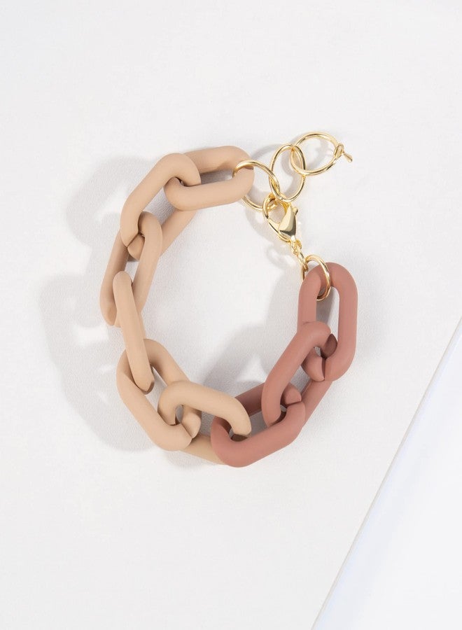 Anmpab Colorful Summer Chunky Link Bracelets Trendy Minimalist Rainbow Candy Color Resin Link Bracelet Thick Acrylic Paperclip Chain Bracelet Beach Jewelry for Women Gifts (Khaki) - Image 4
