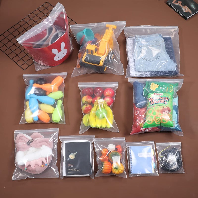 Foopama 9" x 12" Thick 4 Mil Clear Zip Poly Lock Plastic Bags Seal Reclosable Zip Bag Heavy-Duty Photo Cards Envelopes Snacks Candies Storage Zipper Bags -20 Pack - Image 3