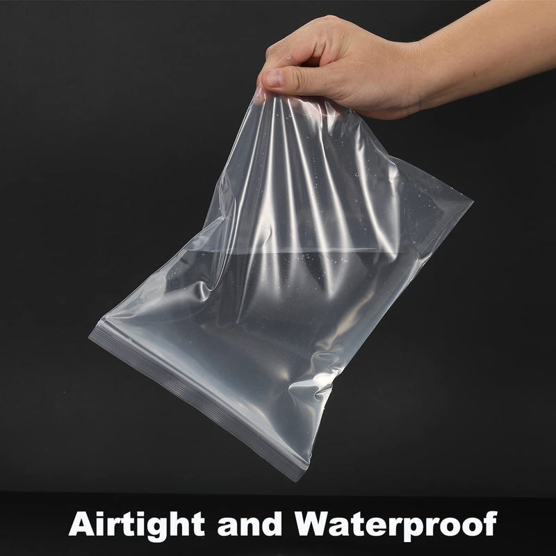 Foopama 9" x 12" Thick 4 Mil Clear Zip Poly Lock Plastic Bags Seal Reclosable Zip Bag Heavy-Duty Photo Cards Envelopes Snacks Candies Storage Zipper Bags -20 Pack - Image 5
