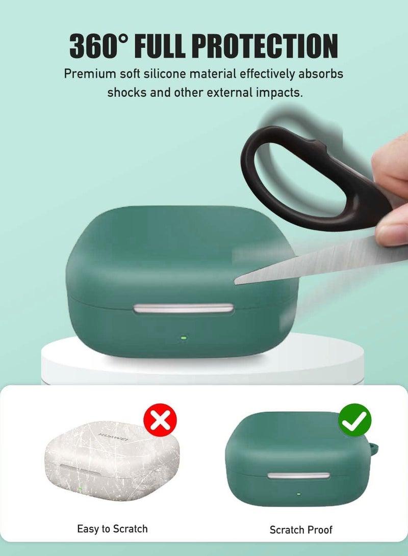 Case Cover for Huawei FreeArc, Silicone Protective Cover for Huawei FreeArc,Full-Body Shockproof Cover with Scratch Protection, with Keychain & Lanyard and Cleaner Kit-Green - Image 2