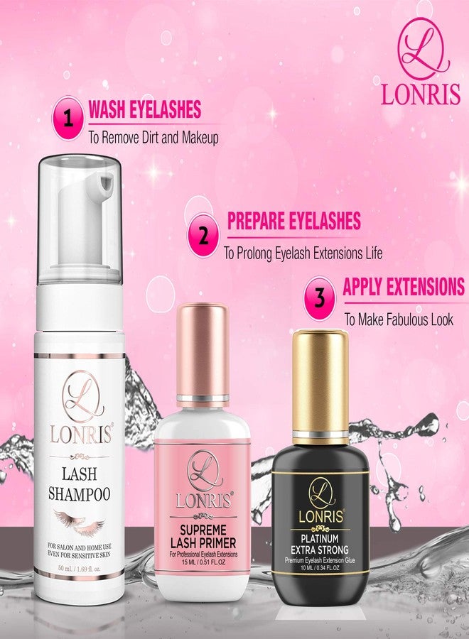 LONRIS 8-9 Weeks Retention/Volume Eyelash Extension Glue/Platinum Extra Strong LONRIS Lash / 0.5-1 Sec Drying time/Maximum Bonding/Semi-Permanent Extensions Supplies/Professional Use Black Adhesive (10 ML) - Image 4