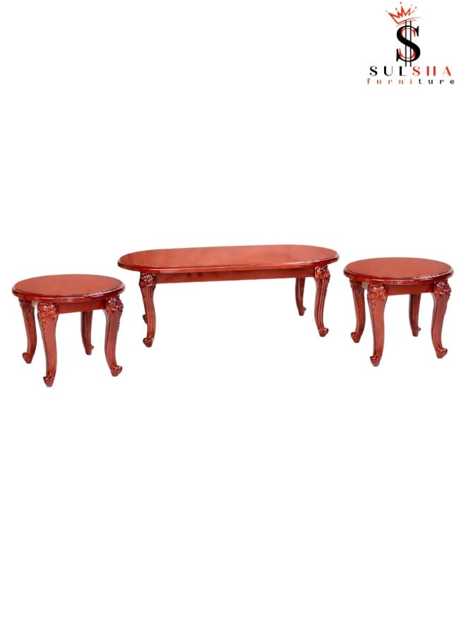 SULSHA Coffee Table , Center Table, Solid Wood Accent Table Crafted In Unique And Quality Material For The Perfect Stylish Home 1+2