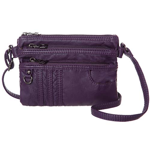 MINICAT Treble Pockets Small Crossbody Purse Cell Phone Purse Shoulder Bags for Women Cross Body Bag for Woman(Purple Small) - Image 1