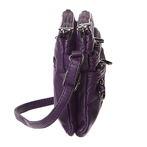 MINICAT Treble Pockets Small Crossbody Purse Cell Phone Purse Shoulder Bags for Women Cross Body Bag for Woman(Purple Small) - Image 5