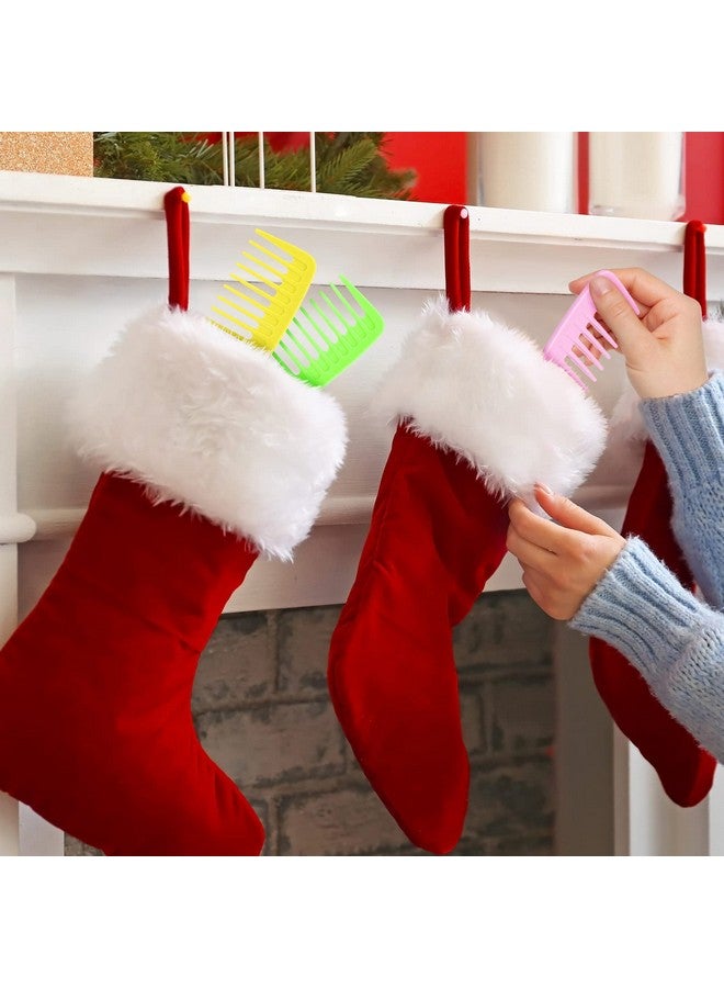 Vesici Esici 100 Pieces Colorful Pocket Comb Bulk Detangling Wide Tooth Comb Flat Hair Comb With Round Handle For Women Men Baby Barber Blending Curly Long Wet Hair Cutting 5 Colors - Image 4