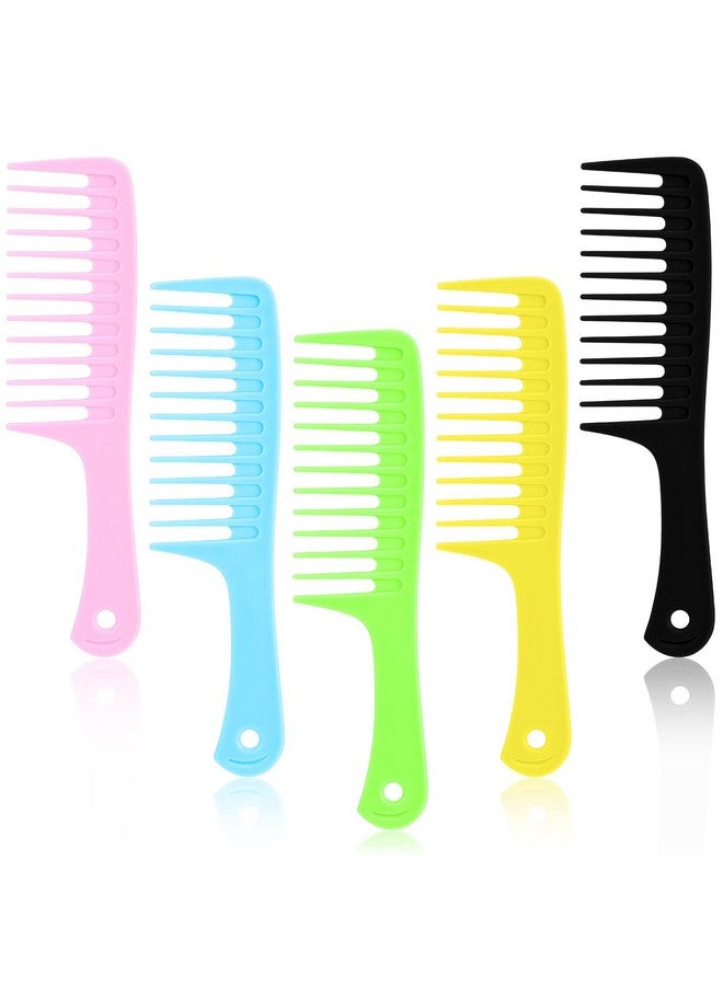 Vesici Esici 100 Pieces Colorful Pocket Comb Bulk Detangling Wide Tooth Comb Flat Hair Comb With Round Handle For Women Men Baby Barber Blending Curly Long Wet Hair Cutting 5 Colors - Image 5