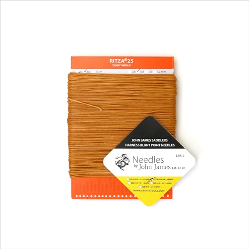 Ritza 25 Tiger Thread Colonial TAN 0.8mm RITZA 25 Tiger Waxed Polyester Thread for Leather Craft - Image 3