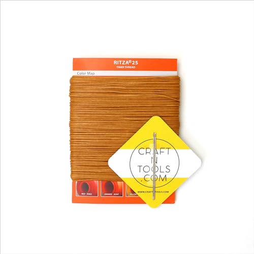 Ritza 25 Tiger Thread Colonial TAN 0.8mm RITZA 25 Tiger Waxed Polyester Thread for Leather Craft - Image 2