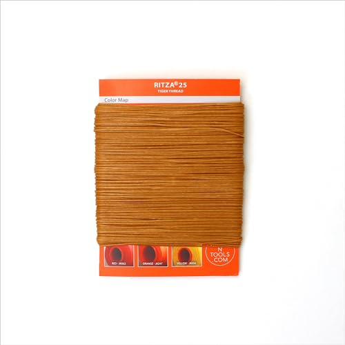 Ritza 25 Tiger Thread Colonial TAN 0.8mm RITZA 25 Tiger Waxed Polyester Thread for Leather Craft - Image 4