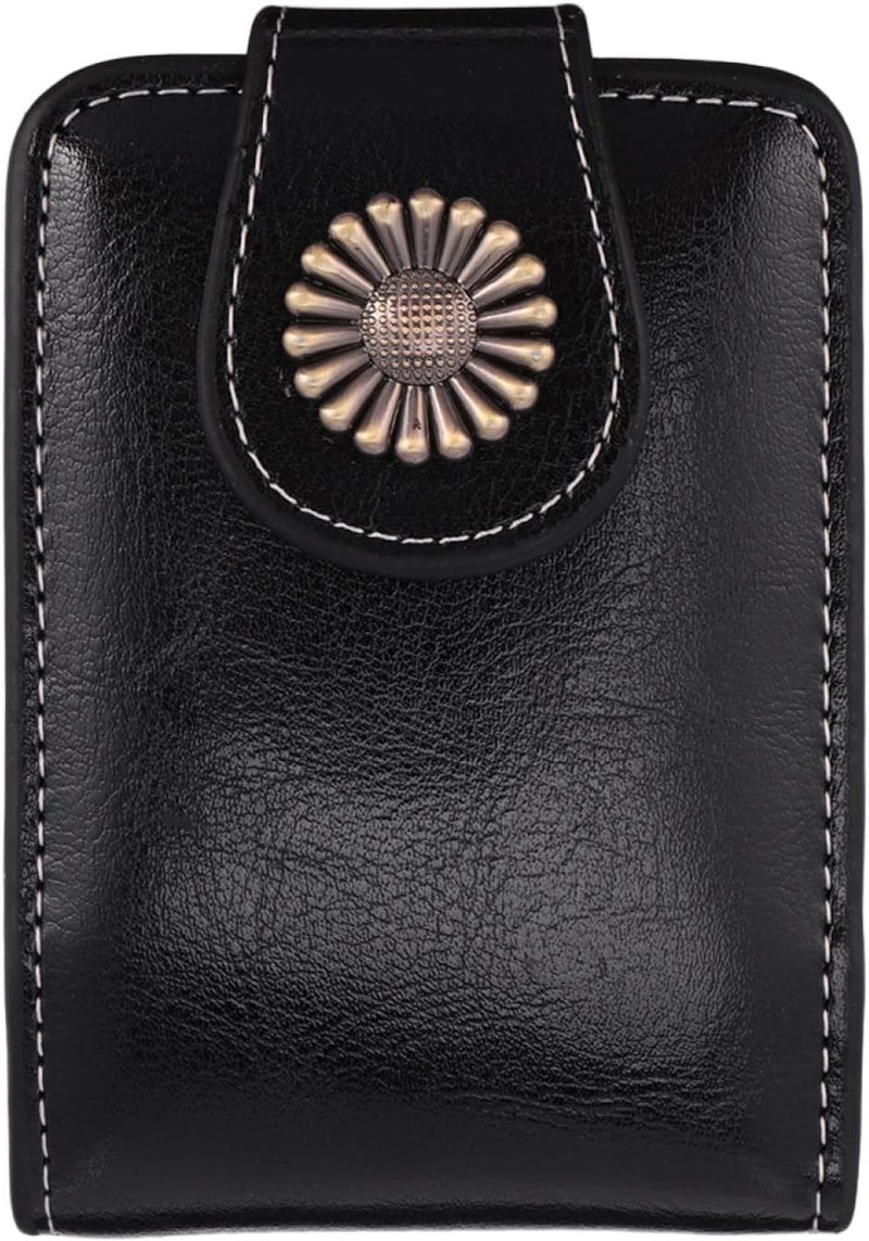 Alipis Pu Leather Lipstick Case with Built-in Mirror Small Portable Lipstick Pouch for Travel and Purse in Black for Women - Image 1