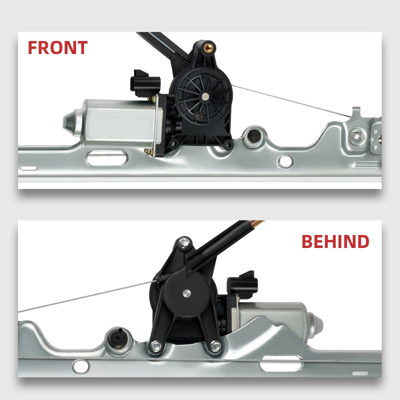 OVANOH Pair Front Driver & Passenger Power Window Regulator w/Motor Compatible for Chevy Silverado Tahoe Suburban Avalanche Cadillac Escalade GMC Yukon Sierra 2000-2006 Left & Right Side Set of 2 - Image 2