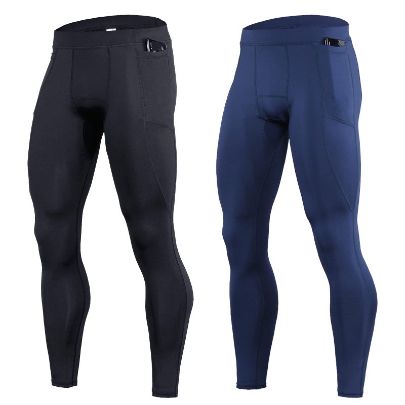 OEBLD Compression Pants Men UV Blocking Running Tights 1 or 2 Pack Gym Yoga Leggings for Athletic Workout - Image 1