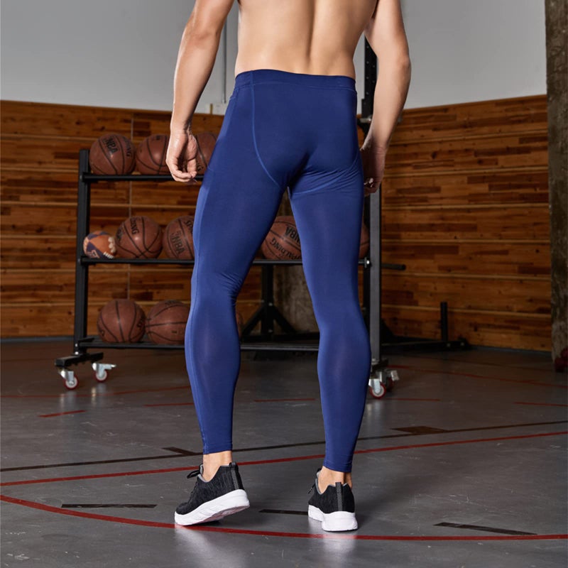 OEBLD Compression Pants Men UV Blocking Running Tights 1 or 2 Pack Gym Yoga Leggings for Athletic Workout - Image 3