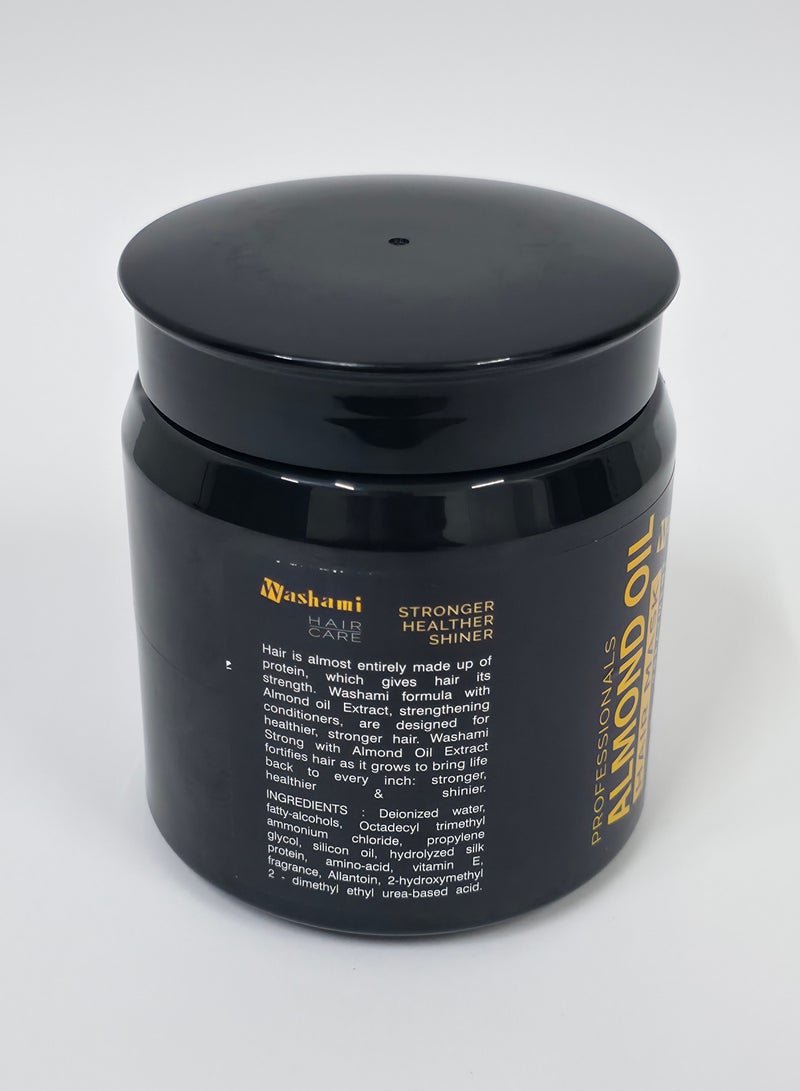 واشامي قناع الشعر الاحترافي بزيت اللوز – ترطيب، علاج لفروة الرأس وتحفيز نمو الشعر – 750 مل - Image 3