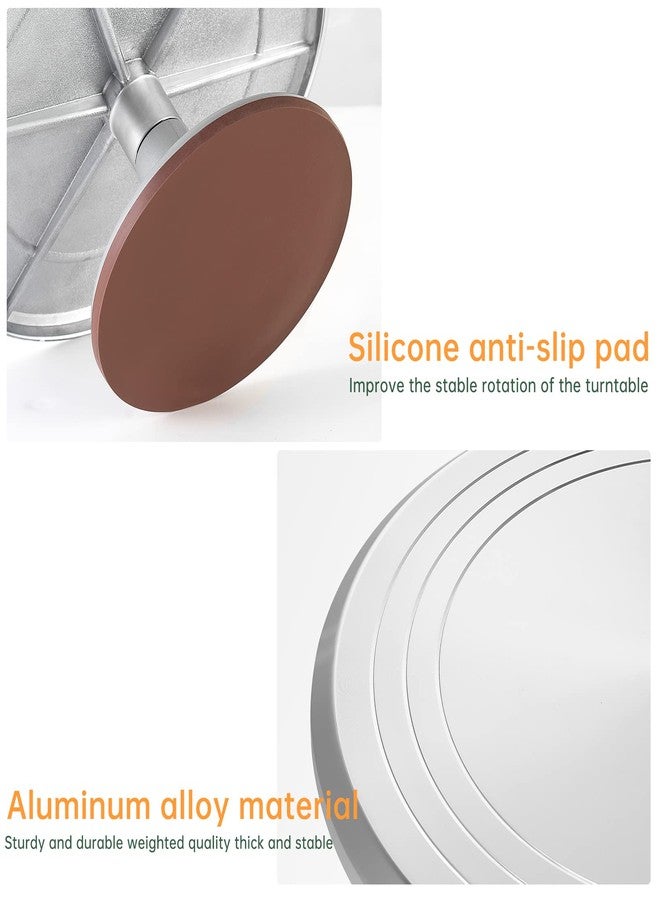 LUOBAO Aluminum Revolving Cake Decorating Stand,Cake Turntable, Rotating Cake Stand,for Cake,Pastries and Cake Decorations,12 Inch Round - Image 5