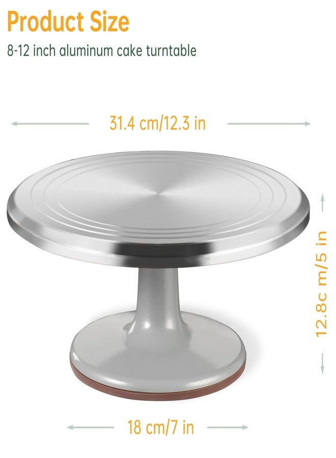 LUOBAO Aluminum Revolving Cake Decorating Stand,Cake Turntable, Rotating Cake Stand,for Cake,Pastries and Cake Decorations,12 Inch Round - Image 4