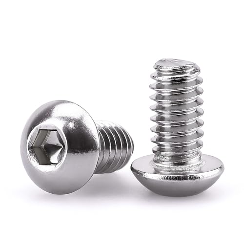 EASTLO 5/16-18 x 1/2" Button Head Socket Cap Bolts Screws, 304 Stainless Steel 18-8, Full Thread, Coarse Thread, Allen Hex Drive, 10 PCS - Image 1