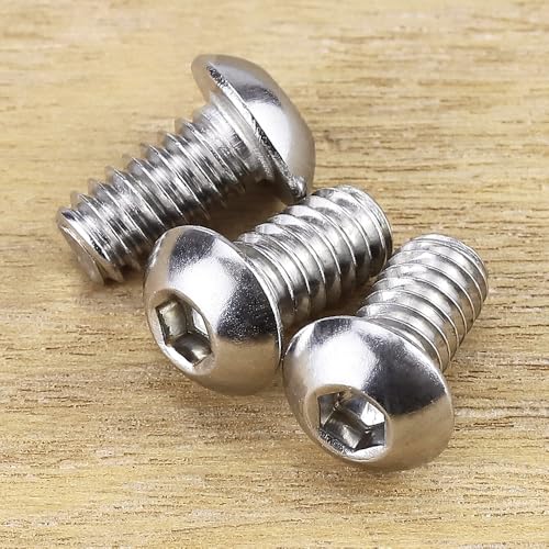 EASTLO 5/16-18 x 1/2" Button Head Socket Cap Bolts Screws, 304 Stainless Steel 18-8, Full Thread, Coarse Thread, Allen Hex Drive, 10 PCS - Image 2