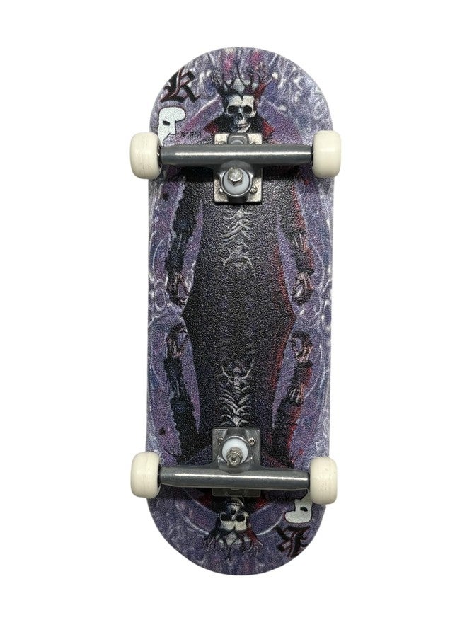 LEEFAI 34mm Pro Fingerboard Complete Set, 34x96mm Finger Skateboard Maple Wooden Deck, 4.0 mini Finger Skateboard Trucks, Urethane Bearing Wheels- Op3ra V3-Undead Jack - Image 2