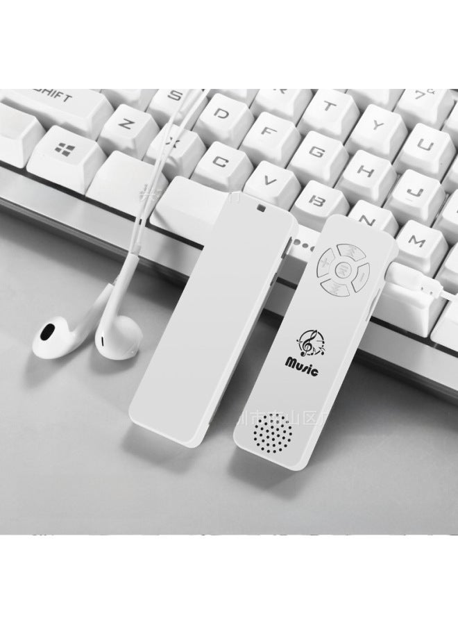 Ultra-thin Fashionable Student Sports Running Music Portable Player External Speaker Card Insertion Mp3 Player-Body Color:White-Memory Capacity:Plug-in Card (bare Metal)  - Image 4