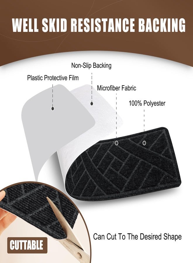 OXKVPVF 15 Pack 8 "X 30" Non-slip Carpet Stair Treads for Indoor Wooden Steps, Made of Polyester and Reusable Adhesive, Suitable for Kids Elders and Pets（Black Lines） - Image 5