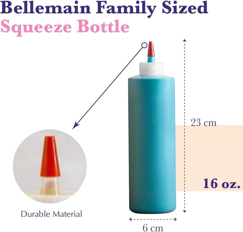 Bellemain 6-Pack Condiment Squeeze Bottles for Sauces - Includes Funnel, Erasable Marker & Reusable Labels, Perfect for Salad Dressings, Liquids, and Ketchup, Durable Plastic 16 oz Bottles - Image 4