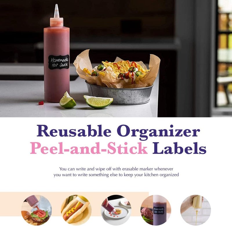 Bellemain 6-Pack Condiment Squeeze Bottles for Sauces - Includes Funnel, Erasable Marker & Reusable Labels, Perfect for Salad Dressings, Liquids, and Ketchup, Durable Plastic 16 oz Bottles - Image 5