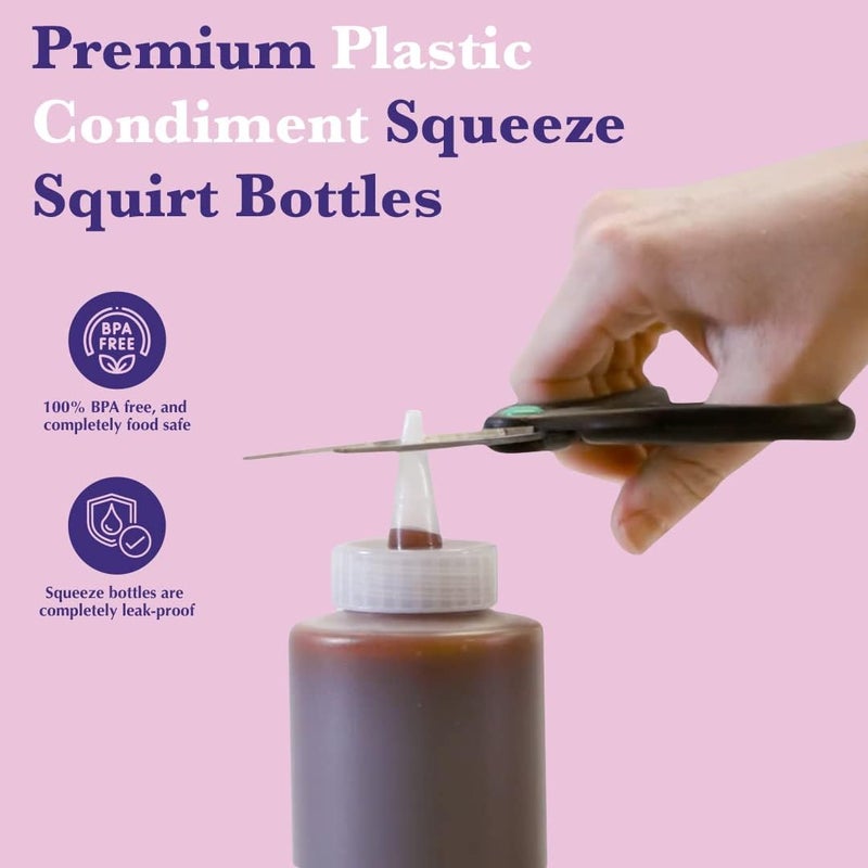 Bellemain 6-Pack Condiment Squeeze Bottles for Sauces - Includes Funnel, Erasable Marker & Reusable Labels, Perfect for Salad Dressings, Liquids, and Ketchup, Durable Plastic 16 oz Bottles - Image 2