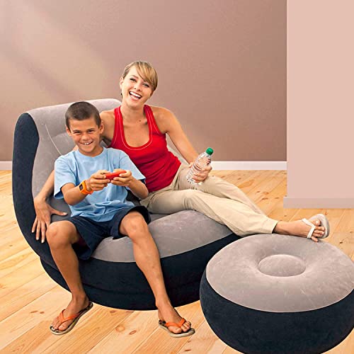 ANAB GI Rubberwood Inflatable 1 Seater Lounge Chair For Adults Foldable Air Couch Sofa For Gaming Bedroom Indoor Outdoor Random Colour,Multicolor - Image 3