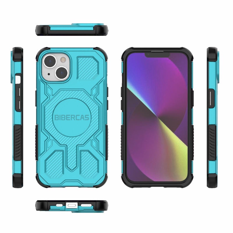 بيبركاس جراب هاتف Magsafe المقاوم للصدمات من سلسلة Real Color لهاتف Iphone 13 / 14 (أخضر) - Image 2