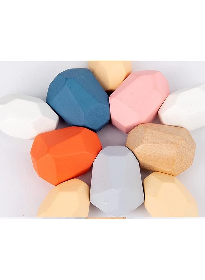 IAF Balancing Stones 16PCs Wooden Stones Activity Game For Kids - Image 2