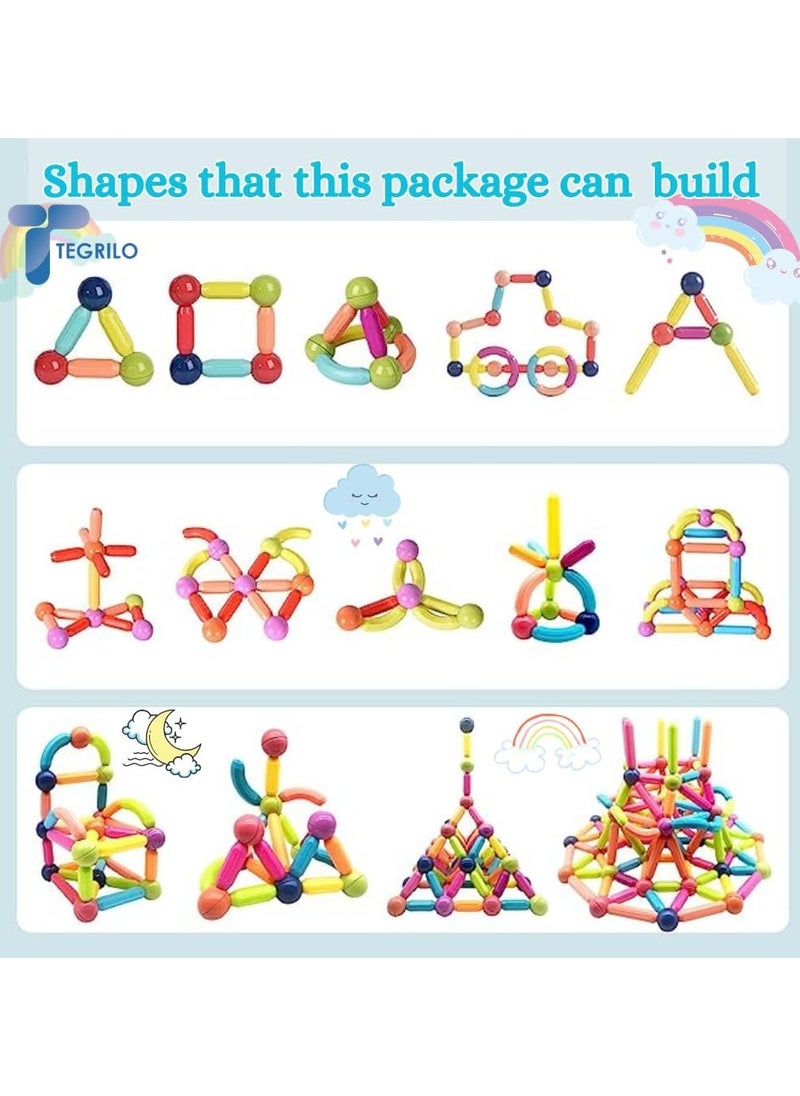 36 PCS Magnetic Building Blocks Toy, Stacking Magnetic Stick Rods and Ball Toys, Educational Construction Puzzle for Kids  - Image 5